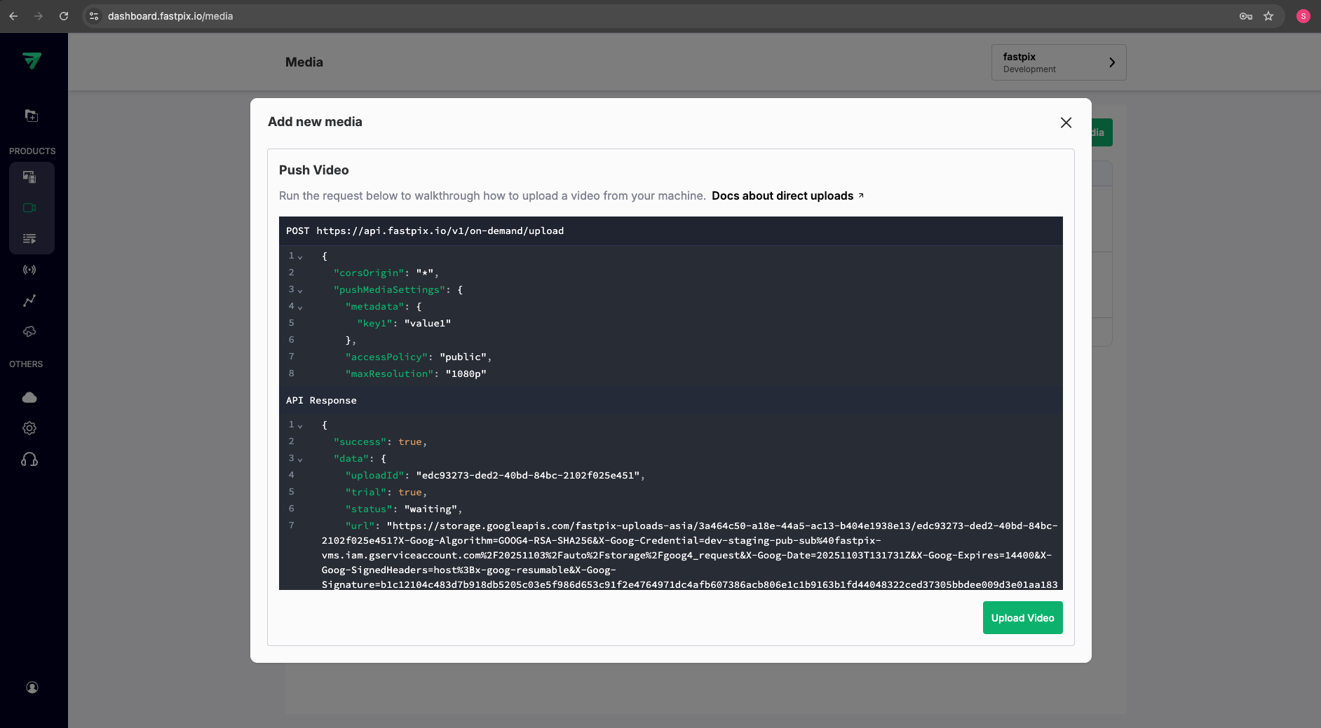 Using Google Drive link to upload 