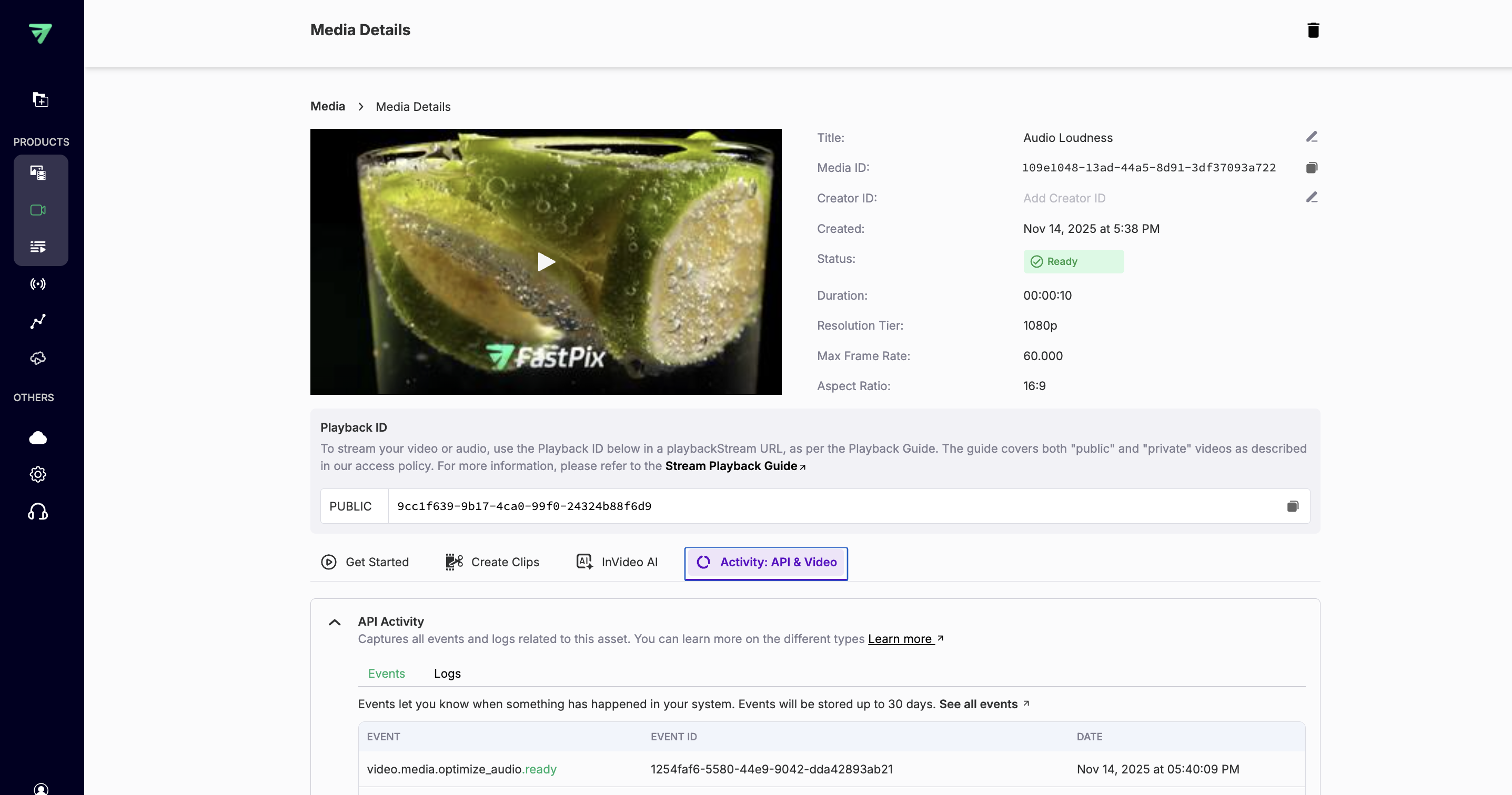 Media audio optimize event