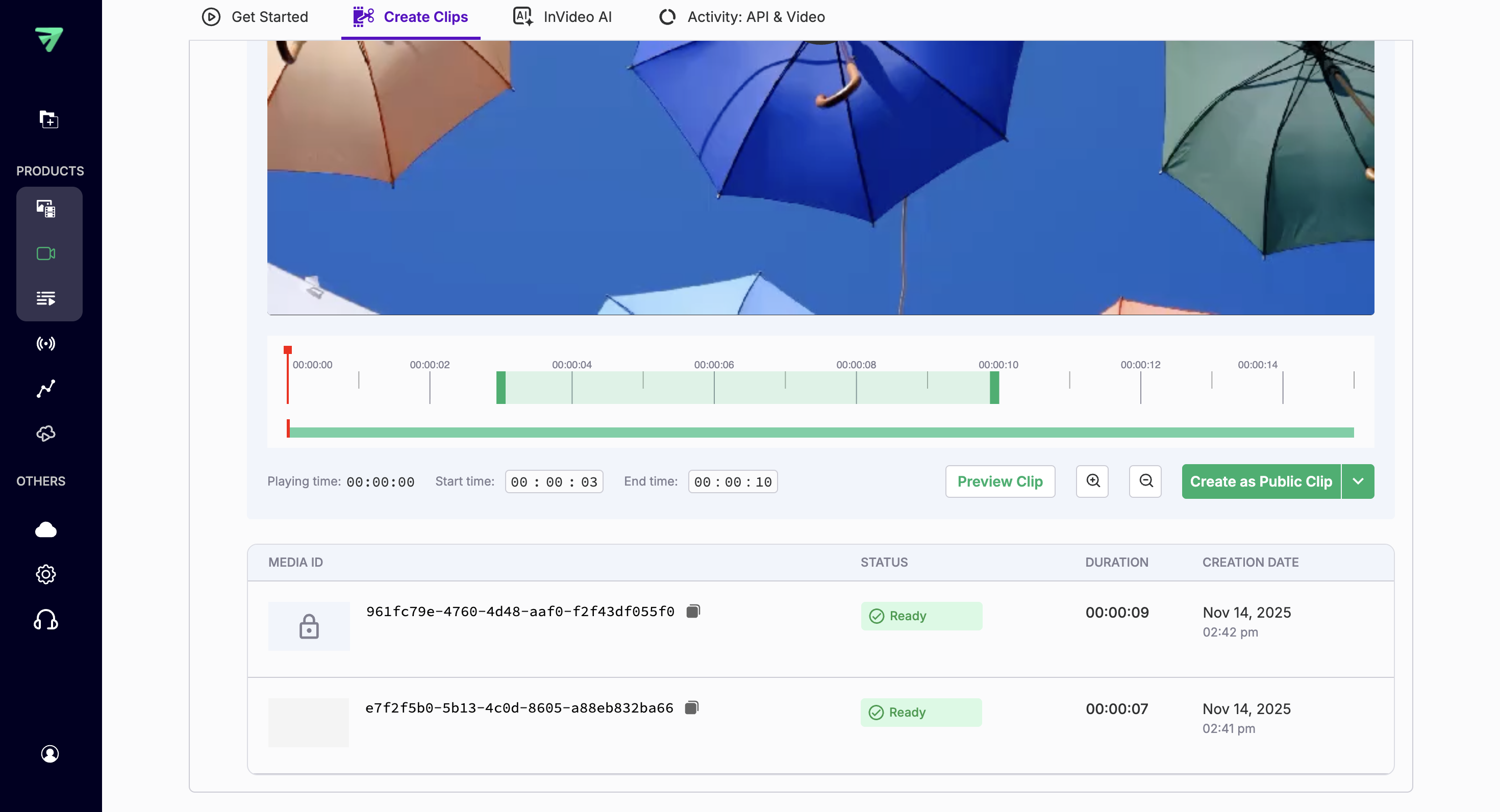 Access setting selector with Public and Private options
